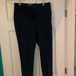 Navy Cropped Suit Pants